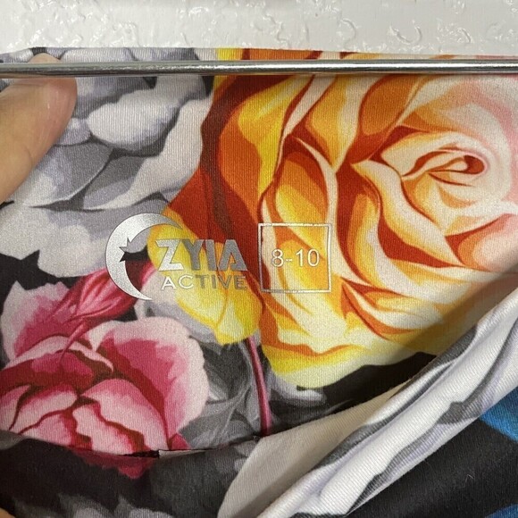 Zyia Active Floral Mesh High Rise Compression Leggings Athletic Size 8-10 Medium - Picture 8 of 10